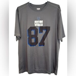 MENS NFL TEAM APPAREL COLTS 87 TX3 Gray and Blue Jersey Shirt, XL